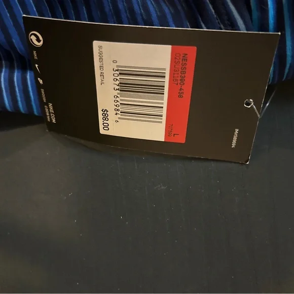 NWT Nike Blue Striped Women's One-Piece Swimsuit - Picture 3 of 4